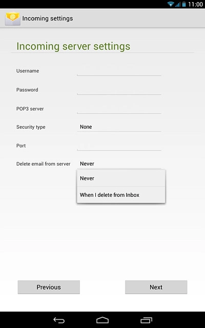 Press Never or When I delete from Inbox.
