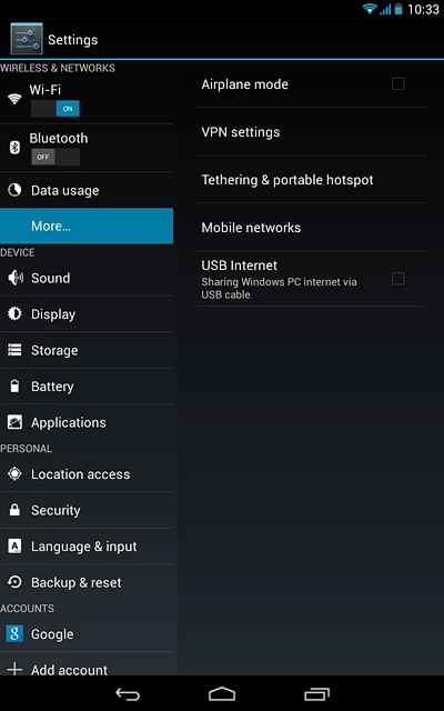 Press Mobile networks.