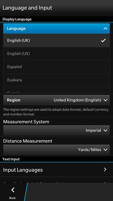 Press the required language.
