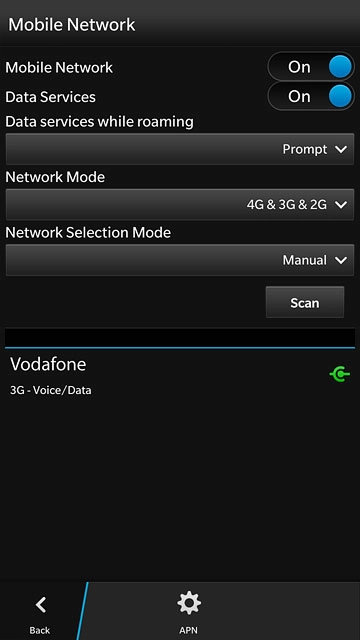 Press the required network.Your display will tell you if you have access to the network you've chosen.