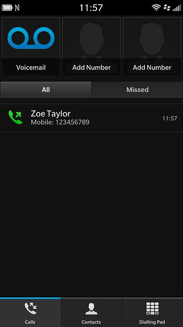 Press the required call.