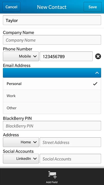 Press the required email type.