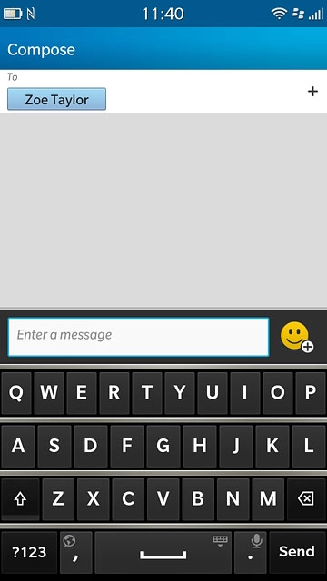 Press Enter a message.Write the text for your picture message.