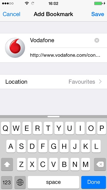 Key in the name of the bookmark and press Save.