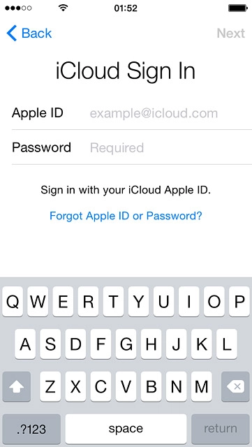 Press Password and key in the password for your Apple ID.