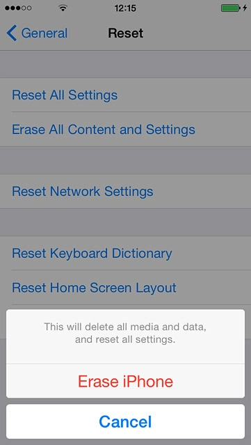 Press Erase iPhone.
