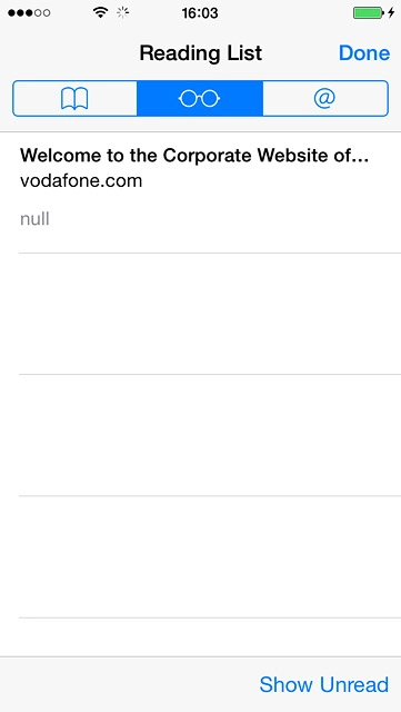 Press the reading list icon.