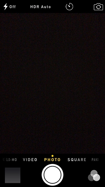 Slide your finger right or left on the display to select PHOTO.