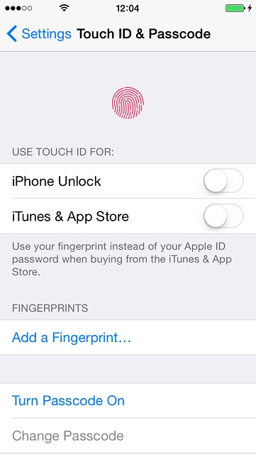 Press Add a Fingerprint....Follow the instructions on the display to add a fingerprint.