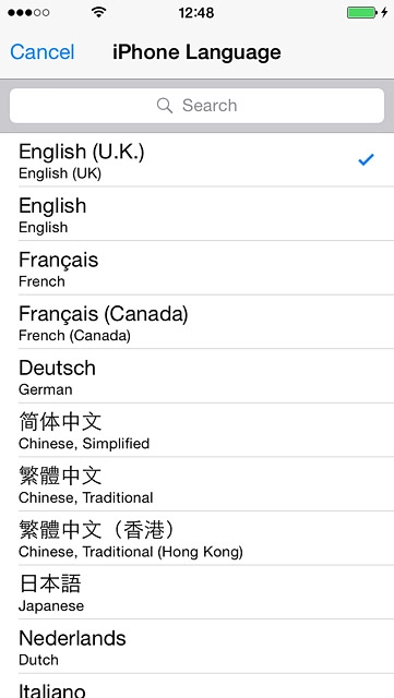 Press the required language.