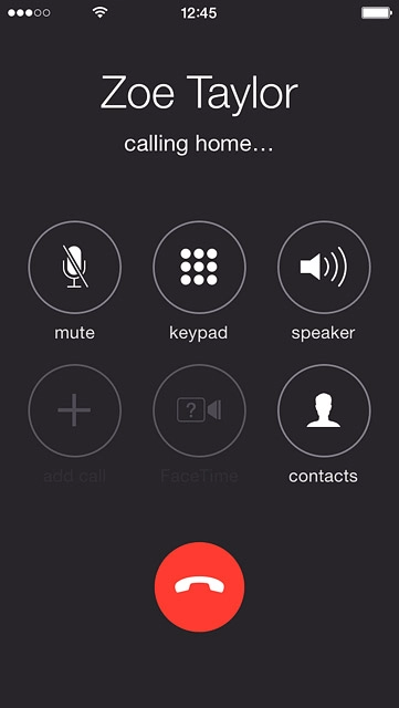 Press the end call icon.