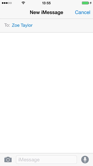 Press iMessage and write the required text.