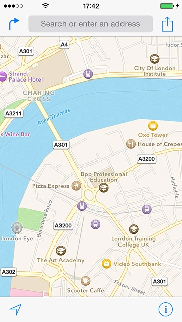 Press Search or enter an address.Key in the first letters of the required contact.Matching contacts are displayed.