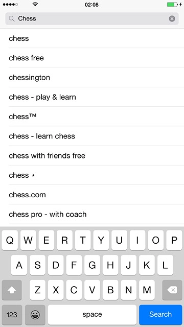 Key in the name of the required app and press Search.