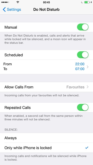 Press Allow Calls From.