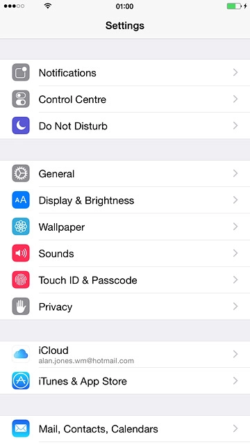 Press Mail, Contacts, Calendars.
