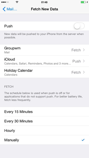 Press the required period or Manually.