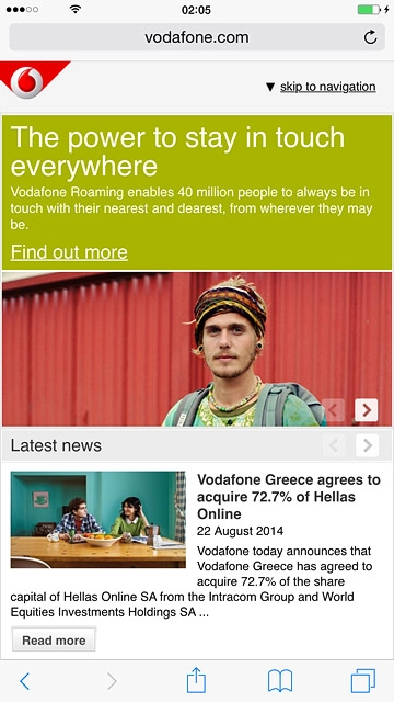 Press the menu icon.