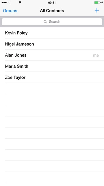 Press the new contact icon.