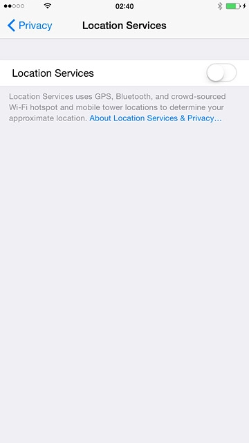 Press Privacy to save the settings.