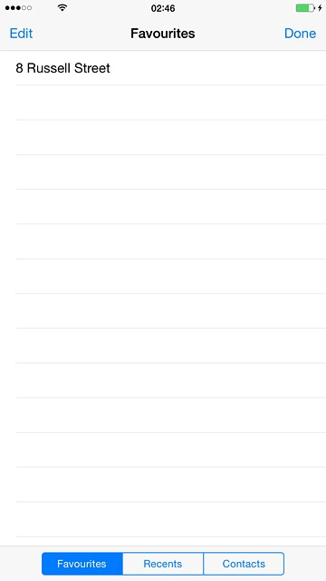 Press the required destination.