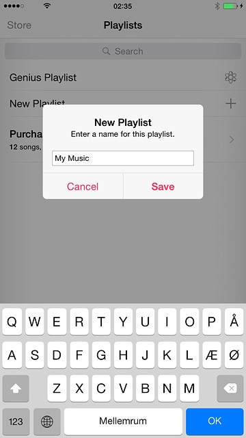 Key in a name for the playlist and press Save.