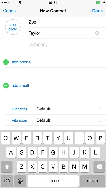 Press add phone and key in the required phone number.