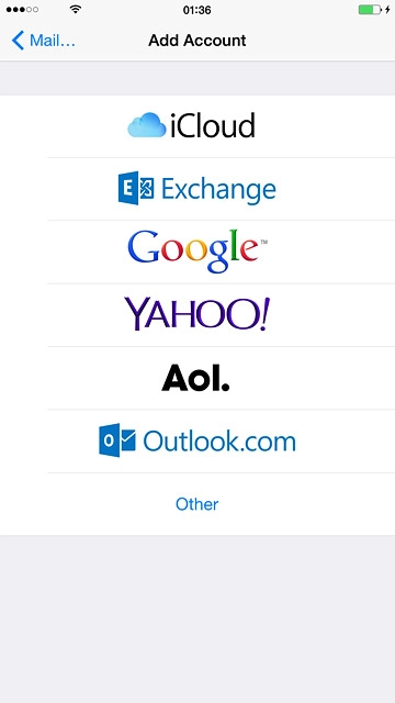 Press the required provider or Other.