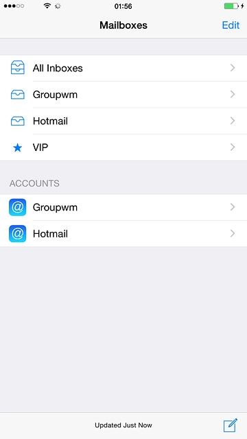 Press the required email account below 