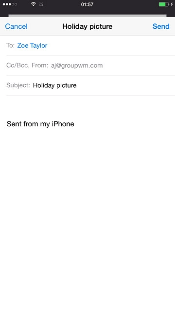Press the text input field and write the required text.