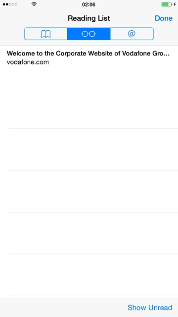 Press the reading list icon.