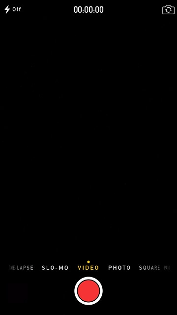 Slide your finger right on the display to select VIDEO.