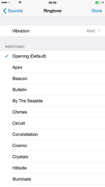 Press the different ring tones to listen to them.