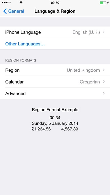 Press iPhone Language.
