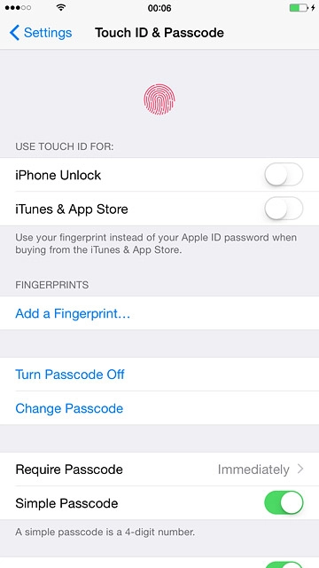 Press Turn Passcode Off.Key in your phone lock code.