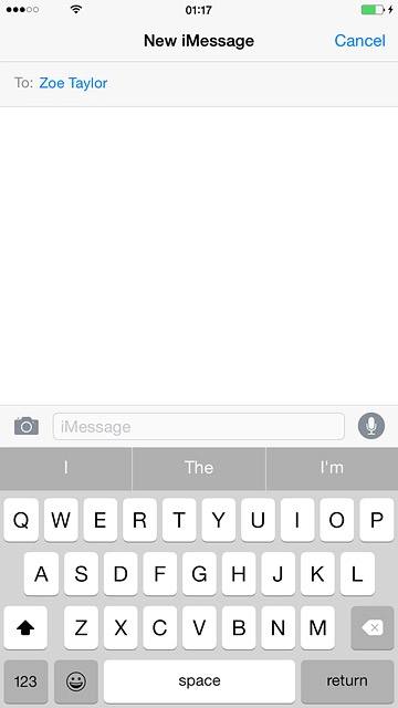 Press iMessage and write the required text.
