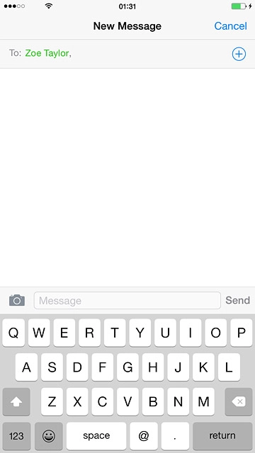 Press Message and write the required text.