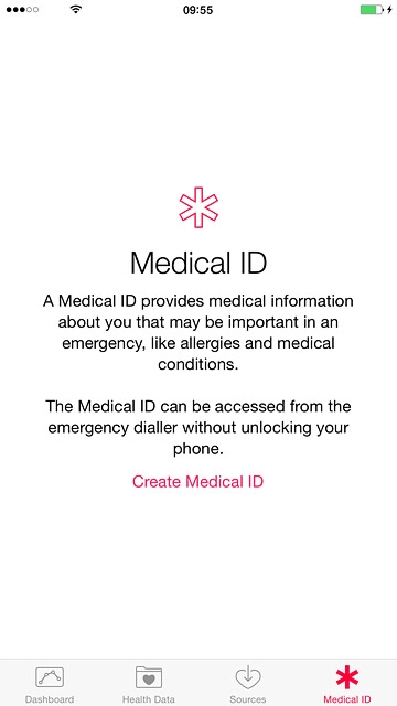 Press Create Medical ID.