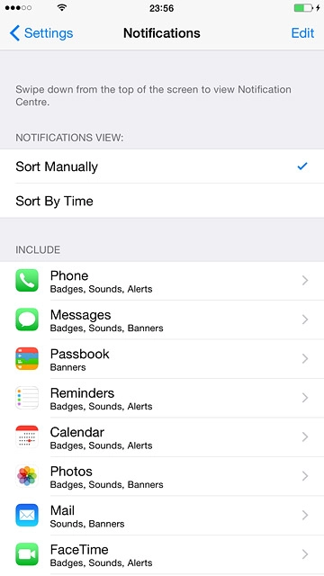 Press the required application.