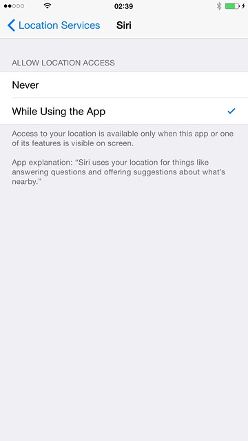 Press Location Services.