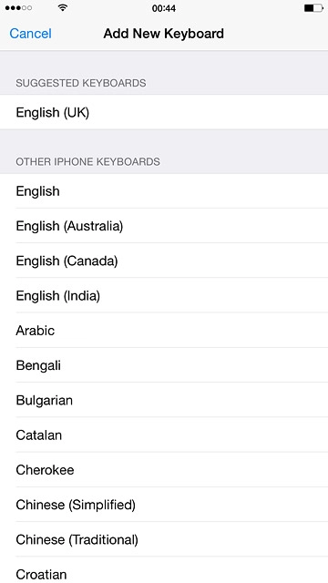 Press the required language to add it.