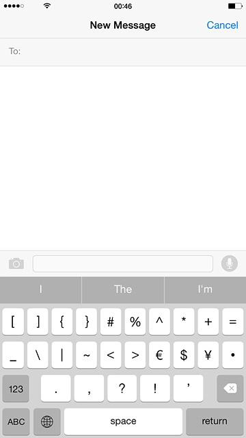 Press ABC to return to text input.