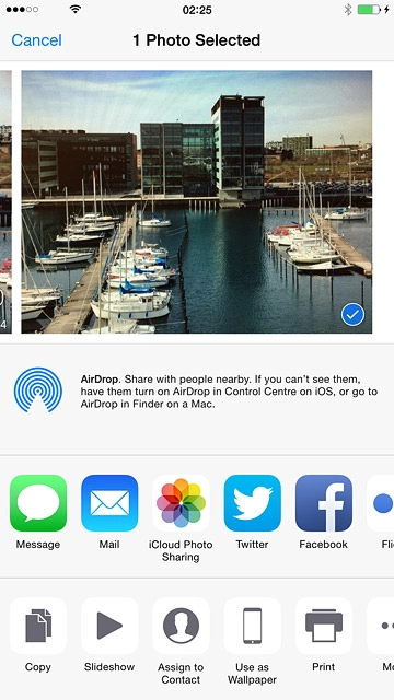Press AirDrop until the function is turned on.