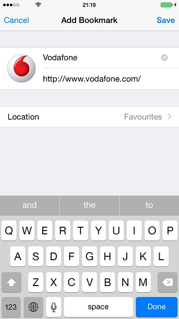 Key in the name of the bookmark and press Save.