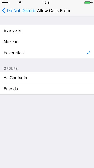 Press Everyone, No One, Favourites or the required group.