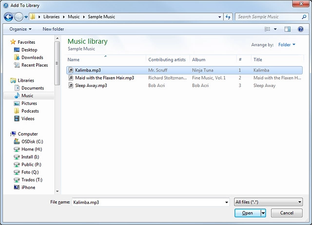 Go to the required file in your computer's file system.