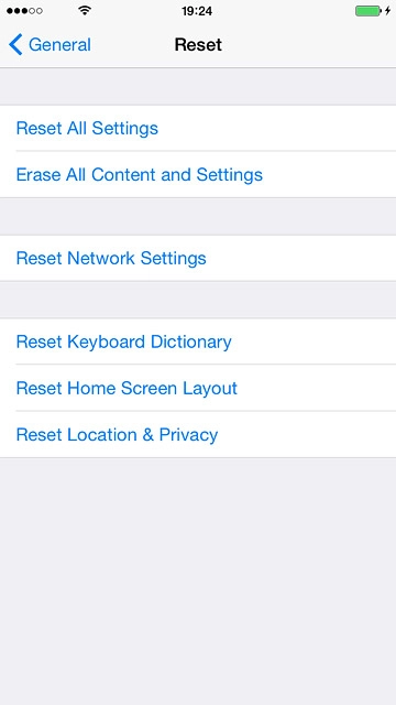 Press Reset All Settings.