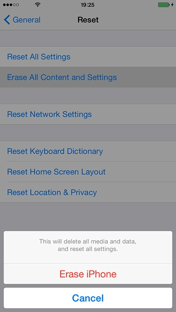 Press Erase iPhone.