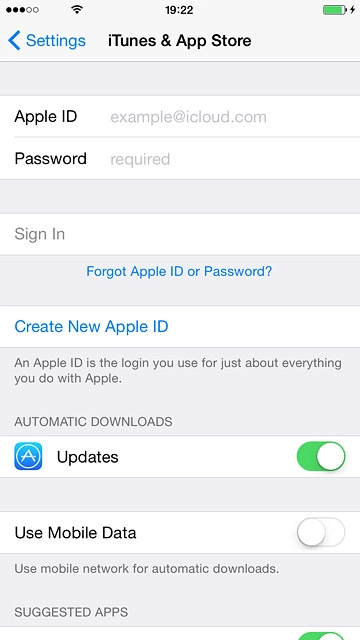 Press Password and key in the password for your Apple ID.