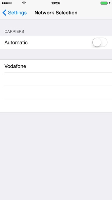 If automatic network selection is turned on:Press the indicator next to 